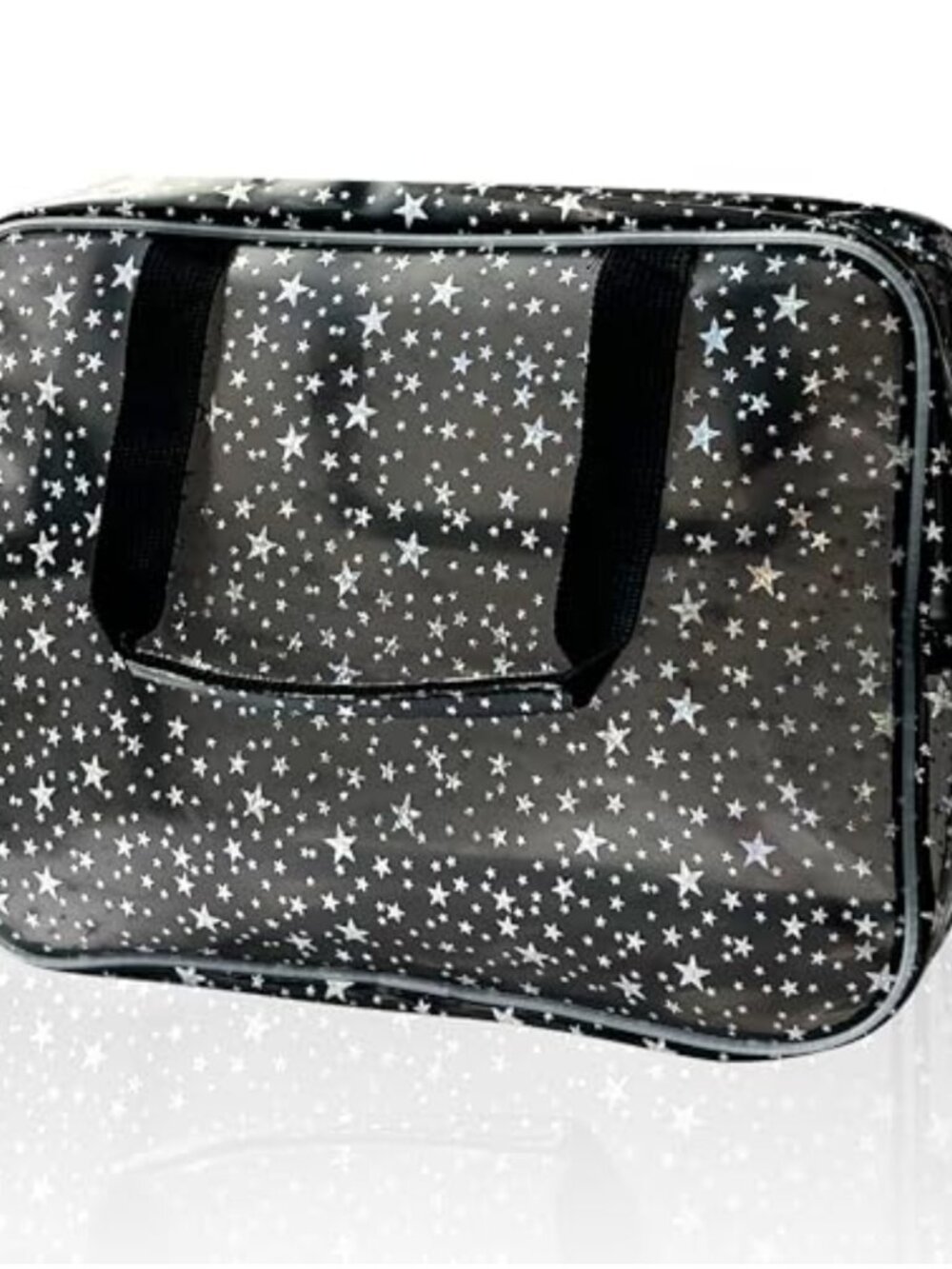 Clear Star Cosmetic Bag Travel Pouch Handle Durable Zipper PVC Toiletry Makeup